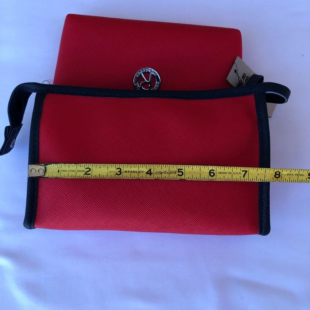 Kenneth Cole Reaction 2 Piece East West Red Navy Travel Toiletries Makeup Bag